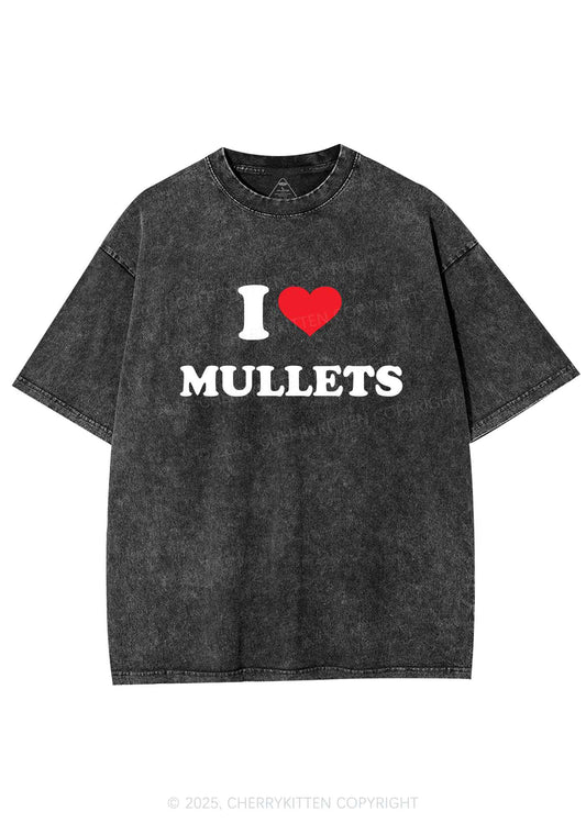 I Love Mullets Y2K Shirts Washed Tee Cherrykitten