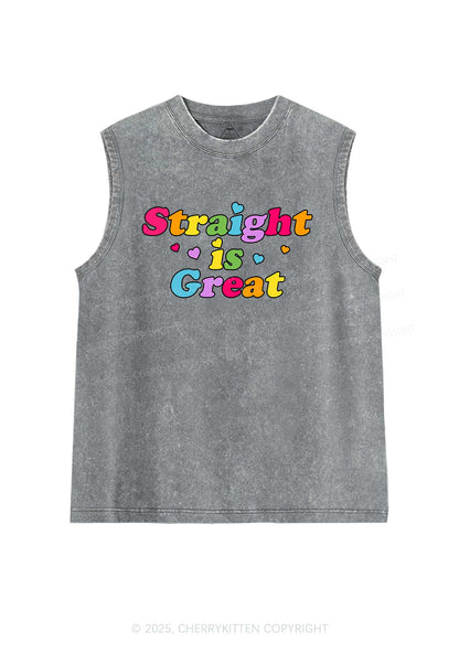 Straight Is Great Pride Y2K Washed Muscle Tank Cherrykitten