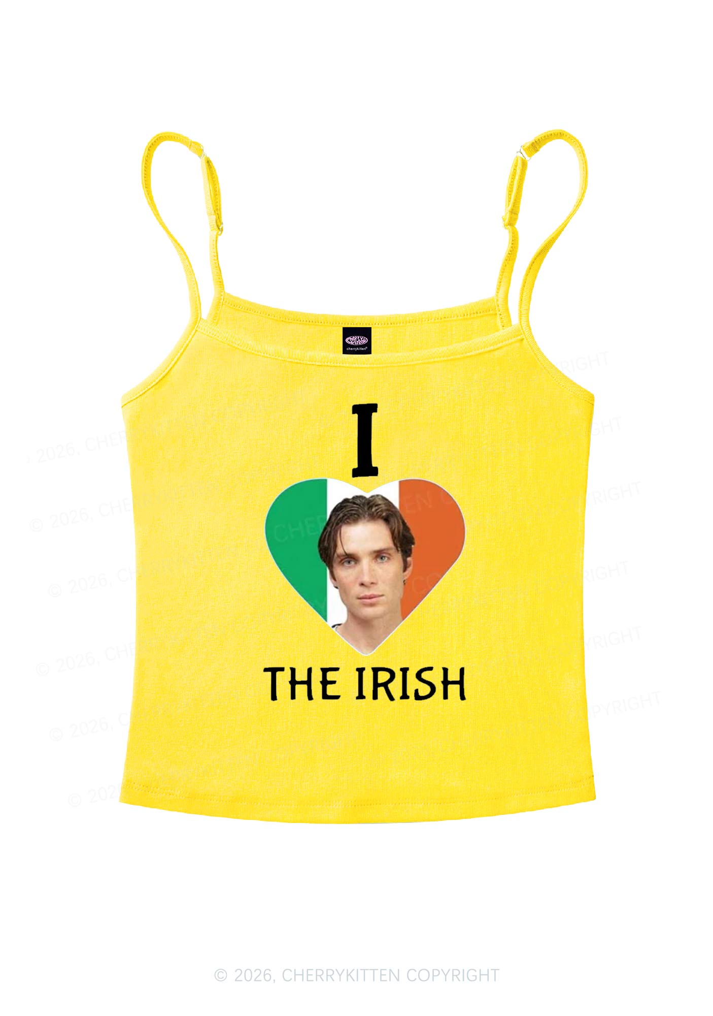 I Love The Irish Custom Photo St Patricks Y2K Spaghetti Strap Cami Cherrykitten
