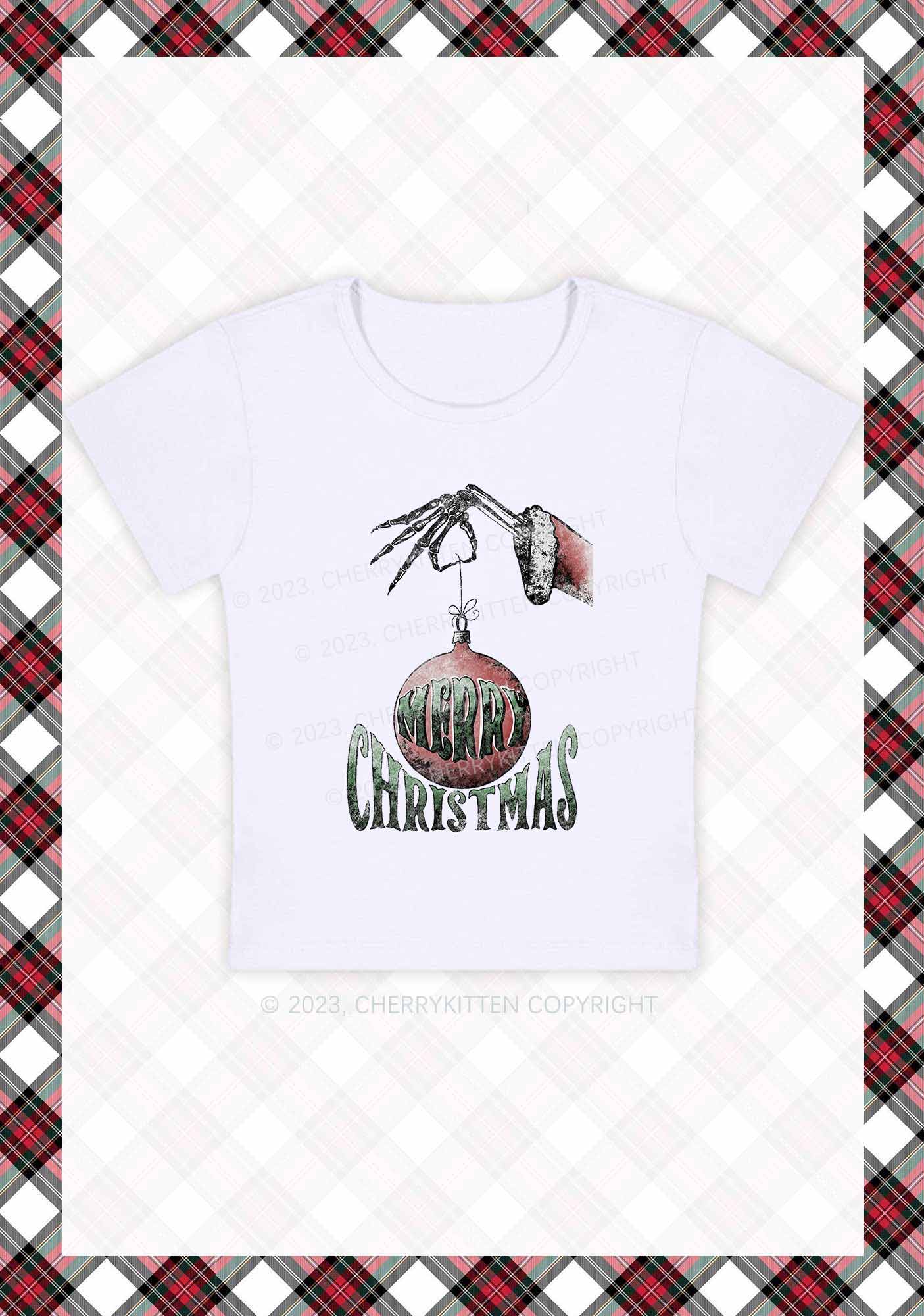 Merry Christmas Ball Baby Tee Cherrykitten