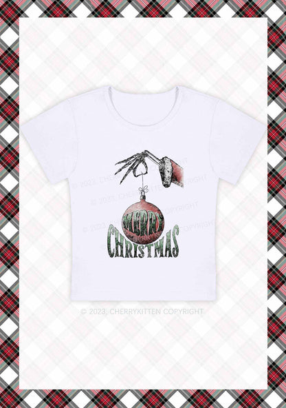 Merry Christmas Ball Baby Tee Cherrykitten