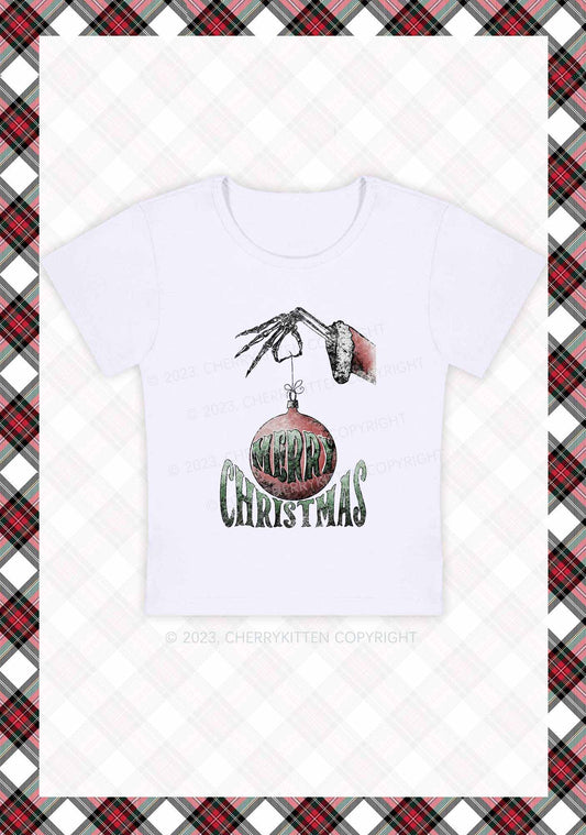 Merry Christmas Ball Baby Tee Cherrykitten