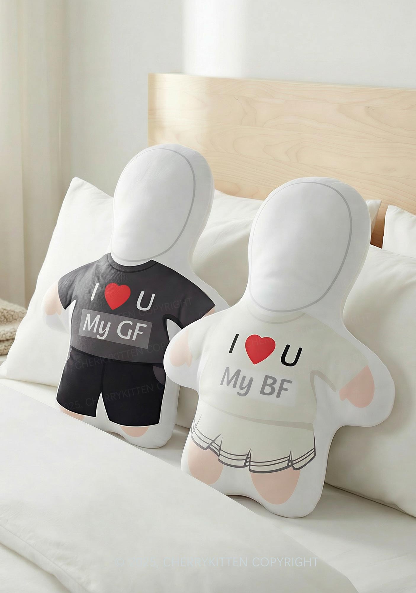 Custom Couple Photo Y2K Ugly Pillow Cherrykitten
