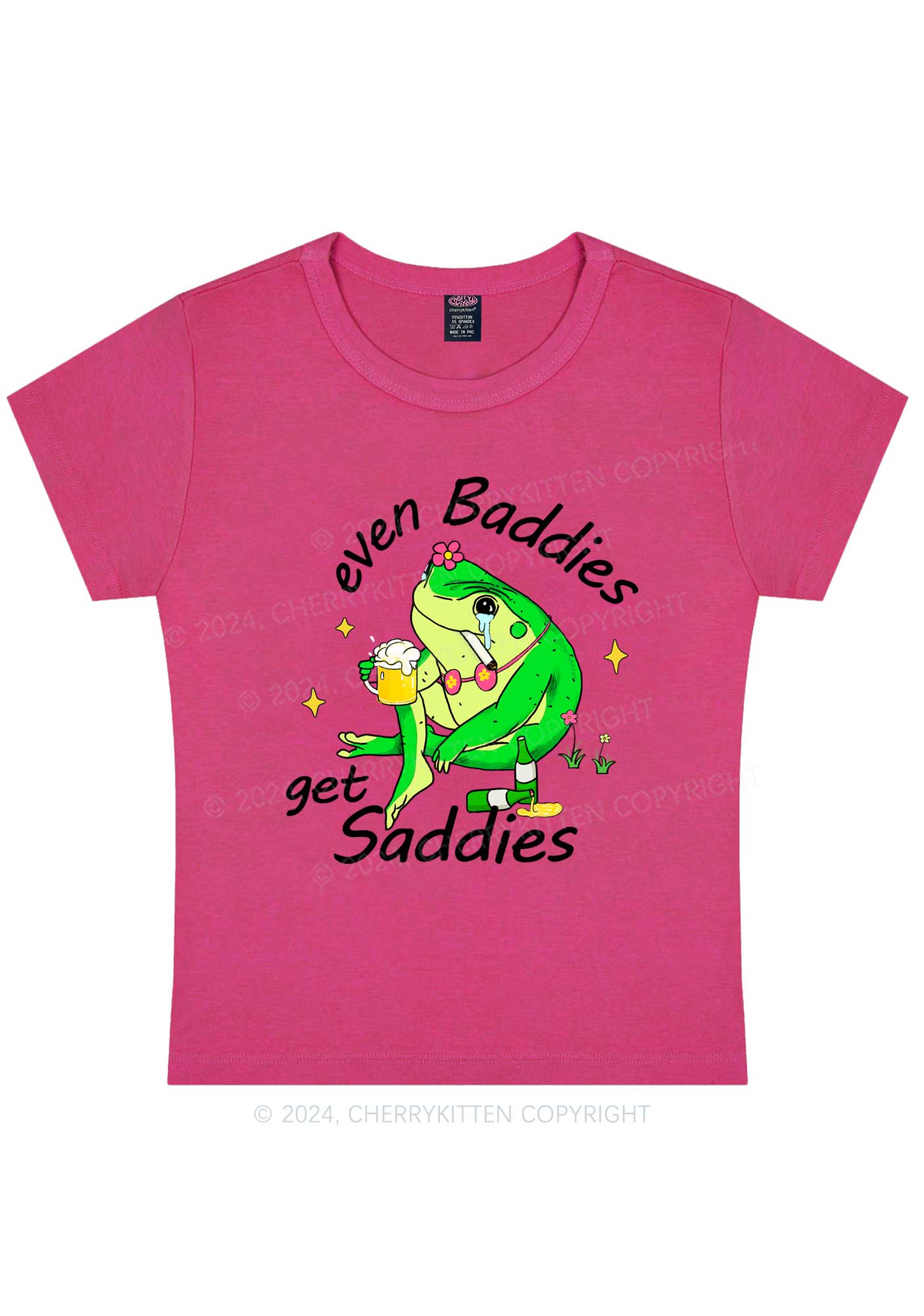 Drunk Frog Y2K Baby Tee Cherrykitten