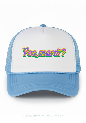 Yes Mardi Y2K Colorblock Trucker Hat Cherrykitten