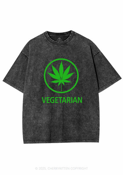 Vegetarian Y2K Washed Tee Cherrykitten