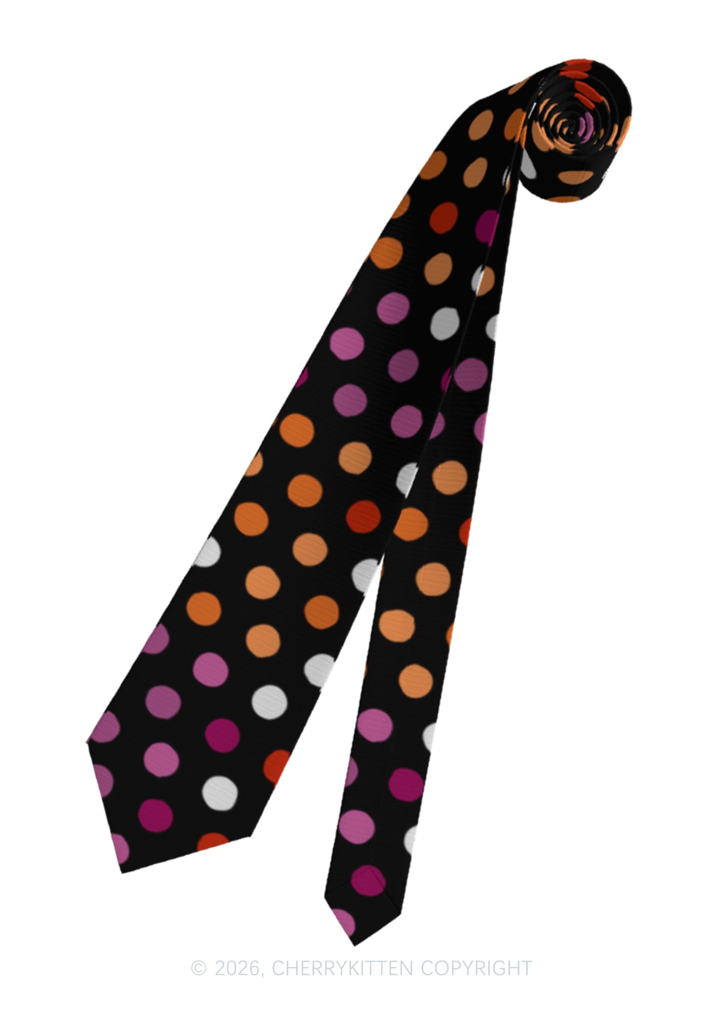 Lesbian Dots Pride Y2K Necktie Cherrykitten