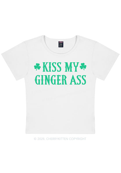 Kiss My Ginger Axx St Patricks Y2K Baby Tee Cherrykitten
