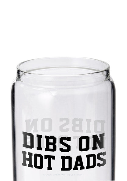 Dibs On Hot Dads Y2K Printed Glass Cup Cherrykitten