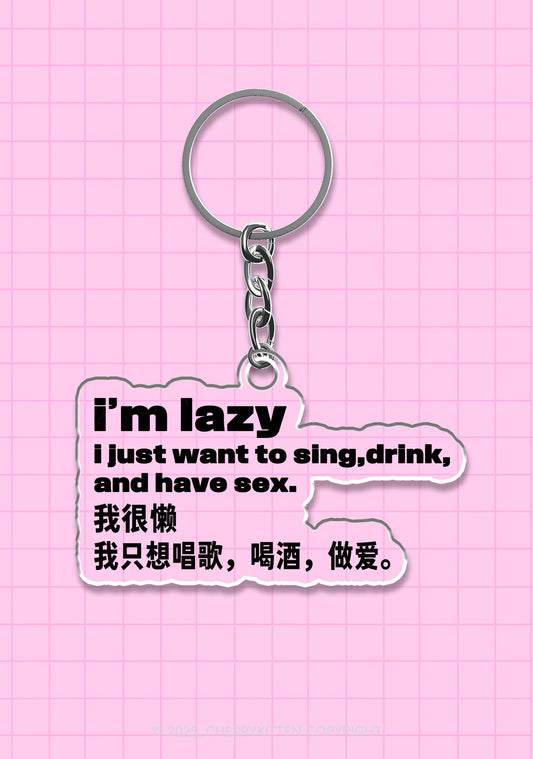 Im Lazy 1Pc Y2K Keychain Cherrykitten