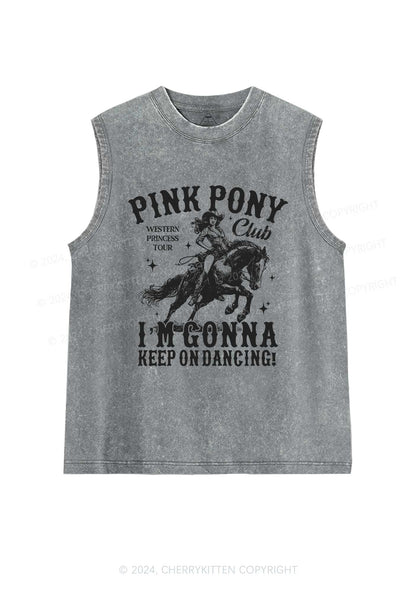 Im Gonna Keep On Dancing Y2K Washed Tank Cherrykitten