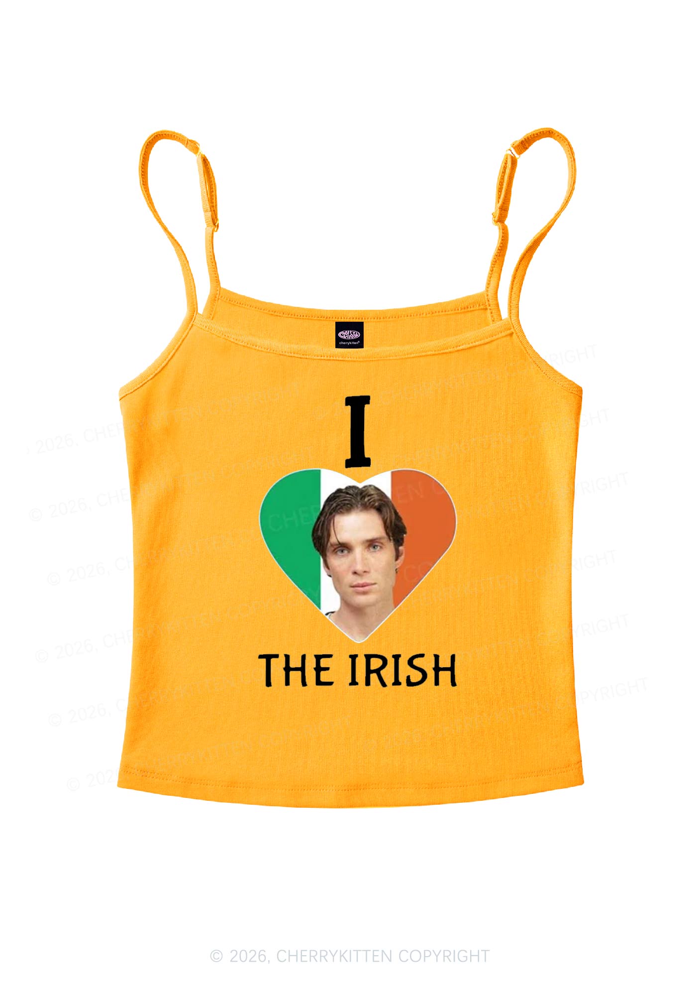 I Love The Irish Custom Photo St Patricks Y2K Spaghetti Strap Cami Cherrykitten