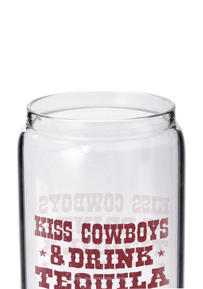 Kiss Cowboys Y2K Printed Glass Cup Cherrykitten