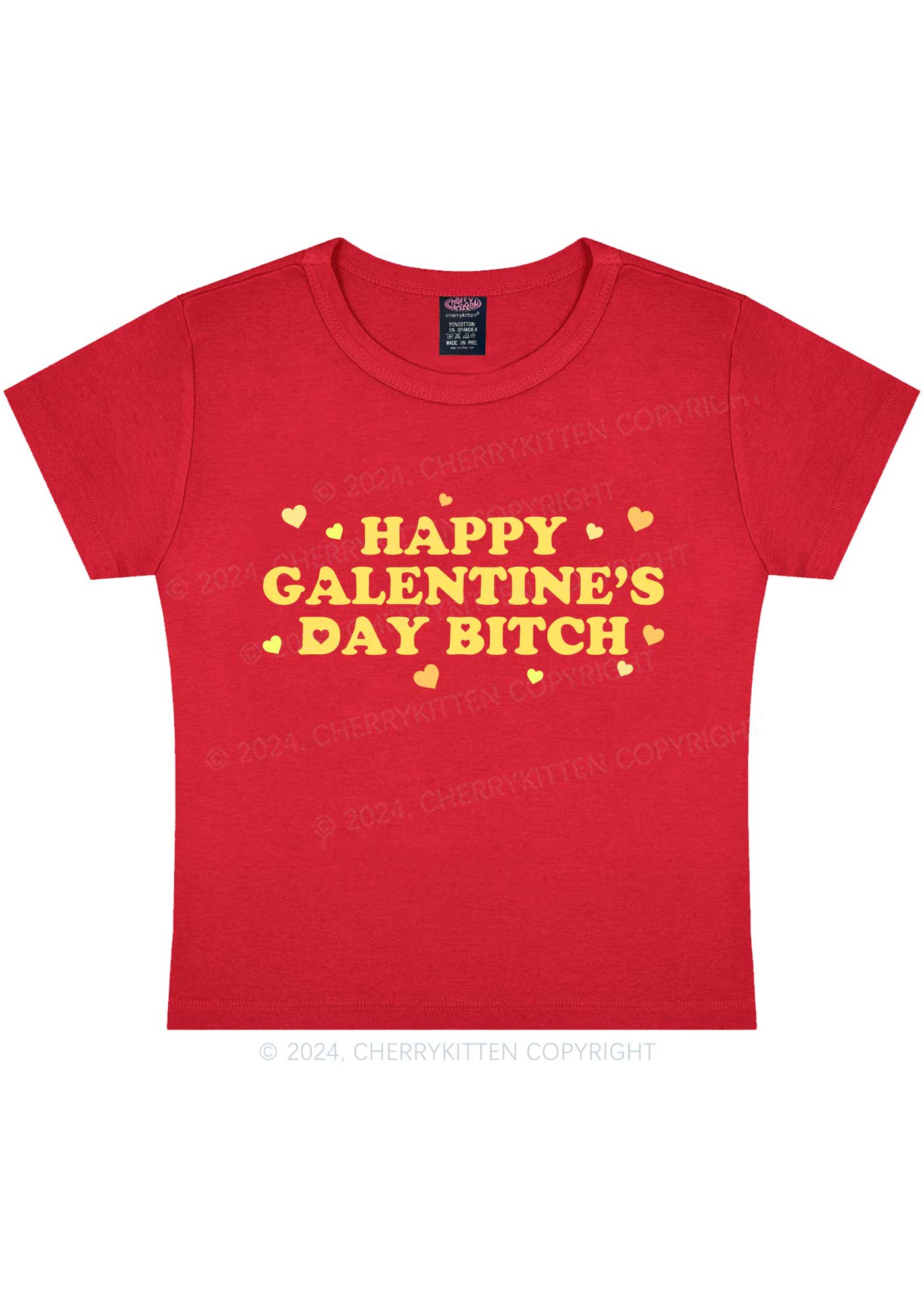 Happy Galentines Day Y2K Valentine's Day Baby Tee Cherrykitten
