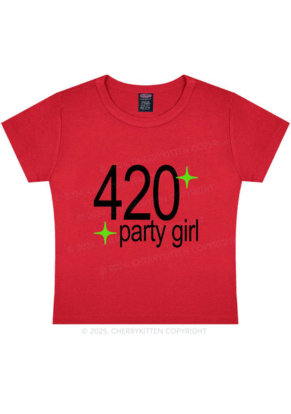 Stoned Party Girl Y2K Baby Tee Cherrykitten