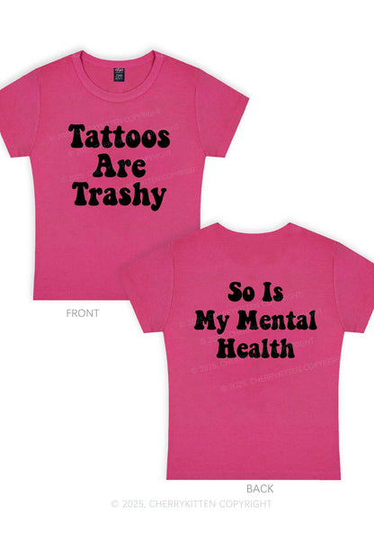 Tattoos Trashy Two Sides Y2K Baby Tee Cherrykitten