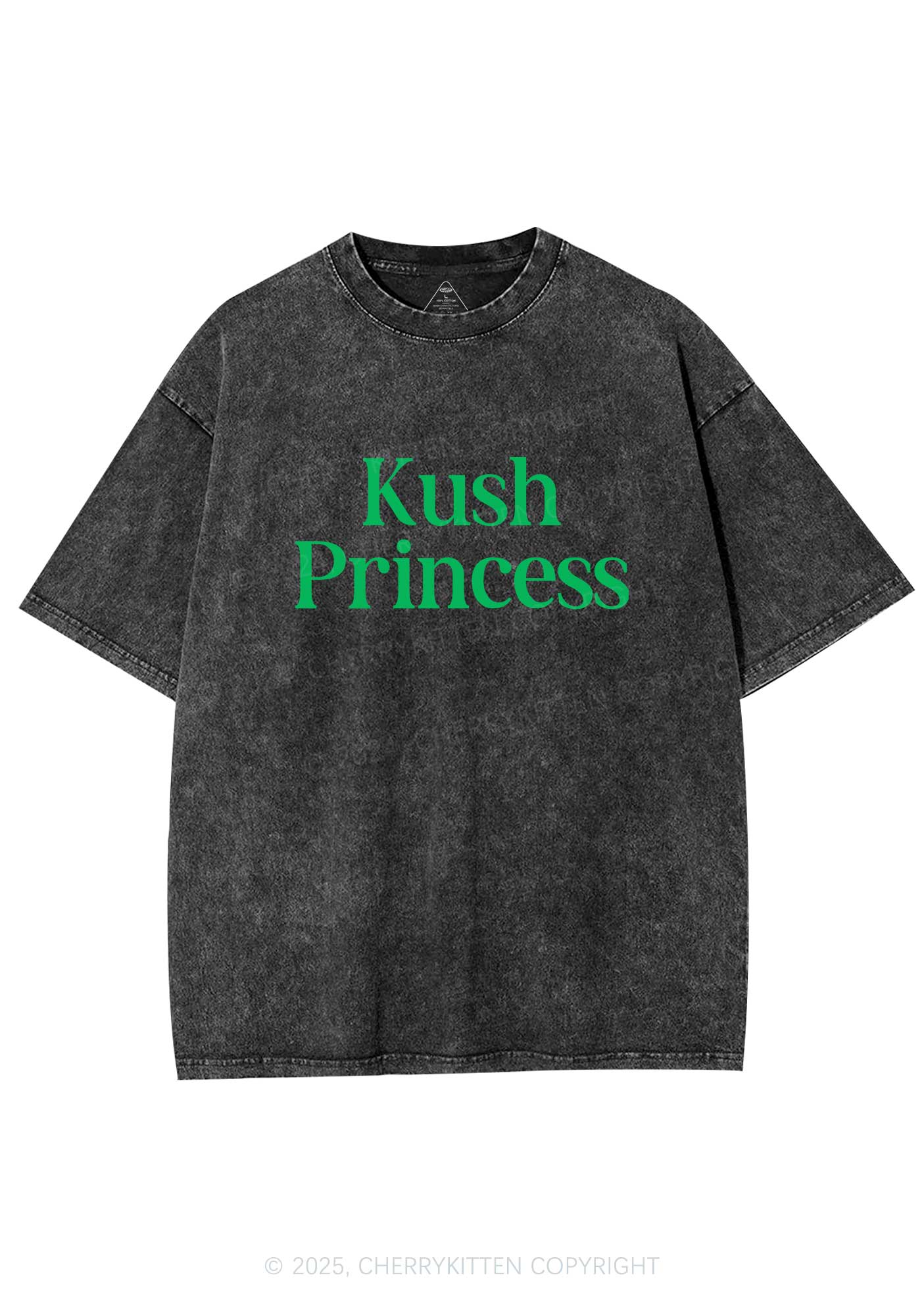 Kush Princess Y2K Shirts Washed Tee Cherrykitten