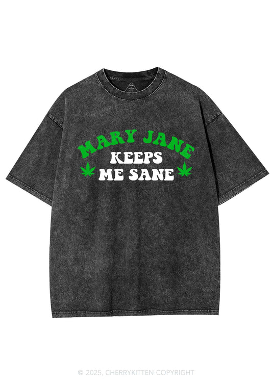 Keeps Me Sane Y2K Shirts Washed Tee Cherrykitten