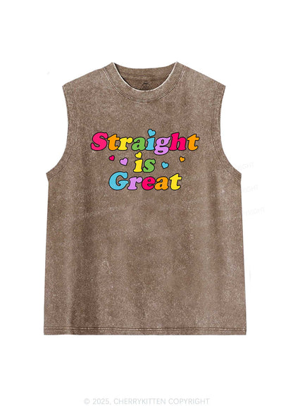 Straight Is Great Pride Y2K Washed Muscle Tank Cherrykitten