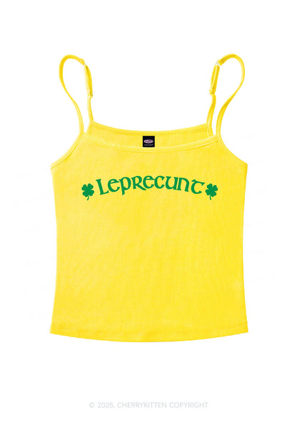 Leprecunt St Patricks Y2K Spaghetti Strap Cami Cherrykitten