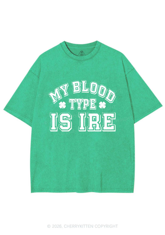 Blood Type Is Ire St Patricks Y2K Washed Tee Cherrykitten