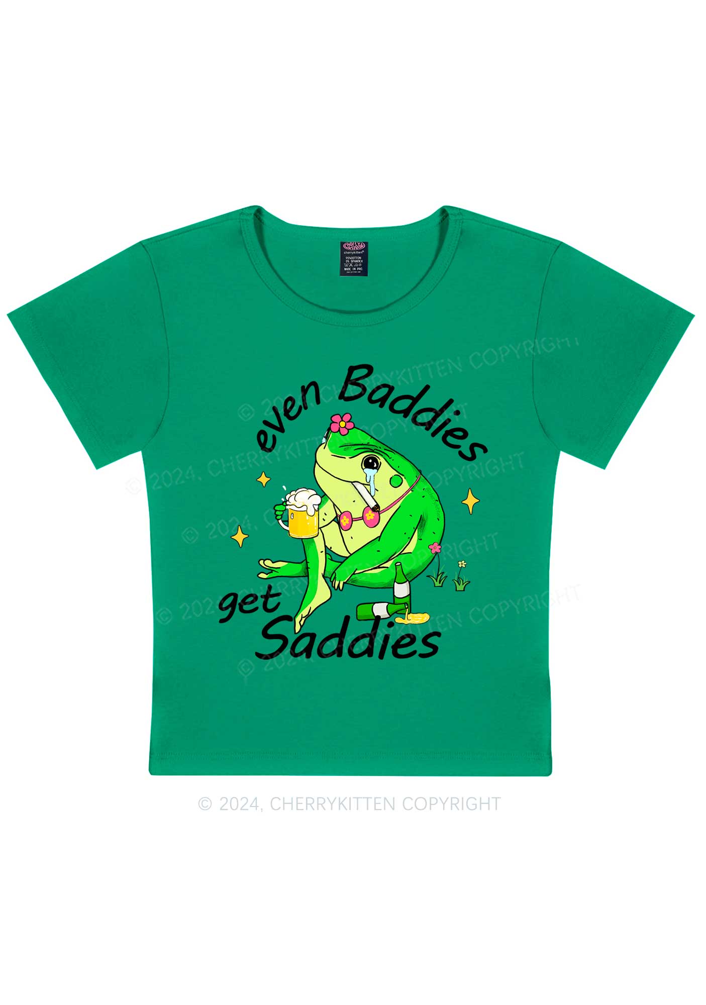 Drunk Frog Y2K Baby Tee Cherrykitten