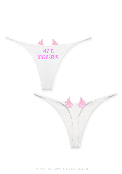 All Yours Y2K Goth Angel Wings Bikini String Thong Cherrykitten