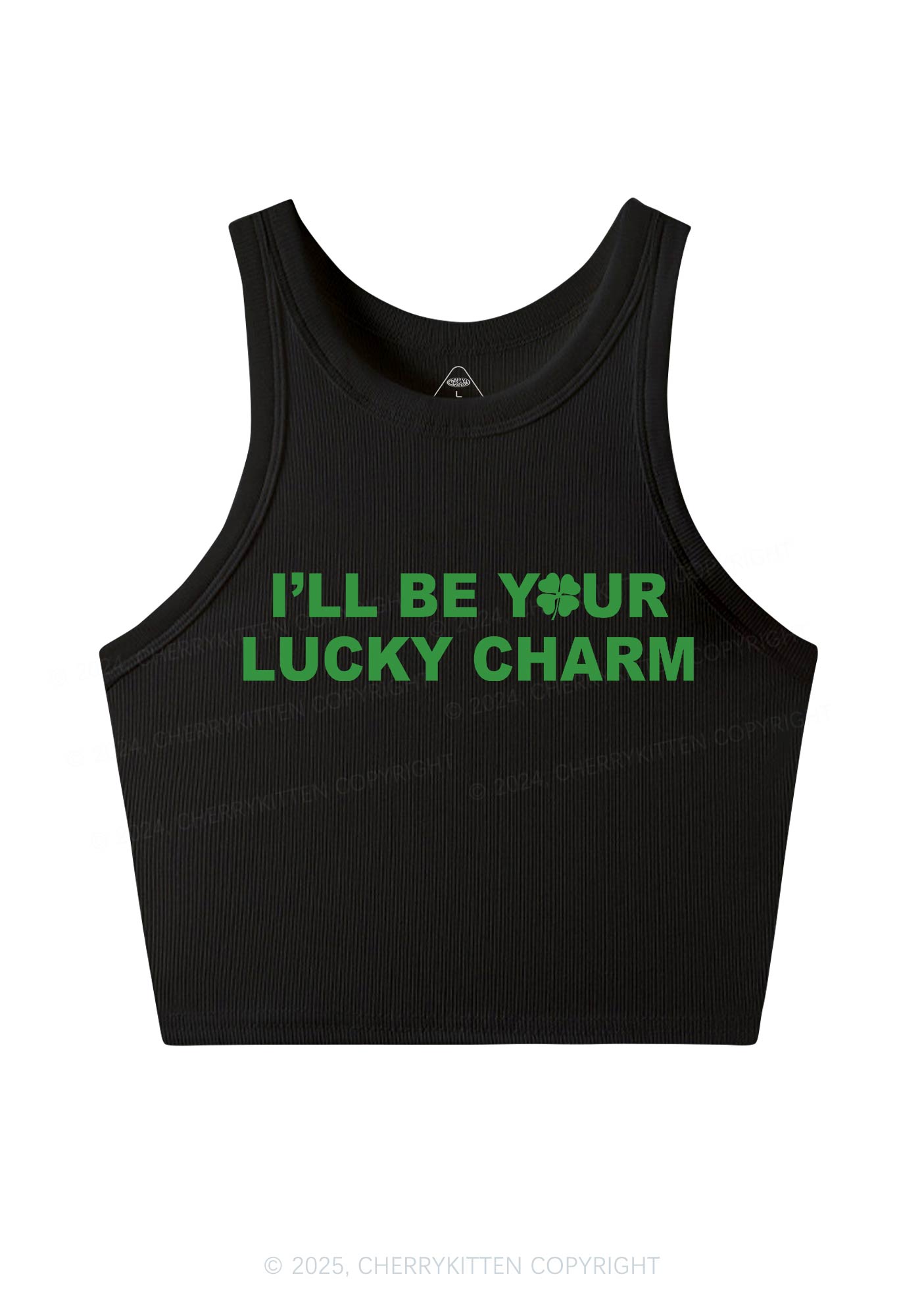 Be Your Lucky Charm St Patricks Y2K Crop Tank Top Cherrykitten
