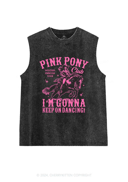 Im Gonna Keep On Dancing Y2K Washed Tank Cherrykitten