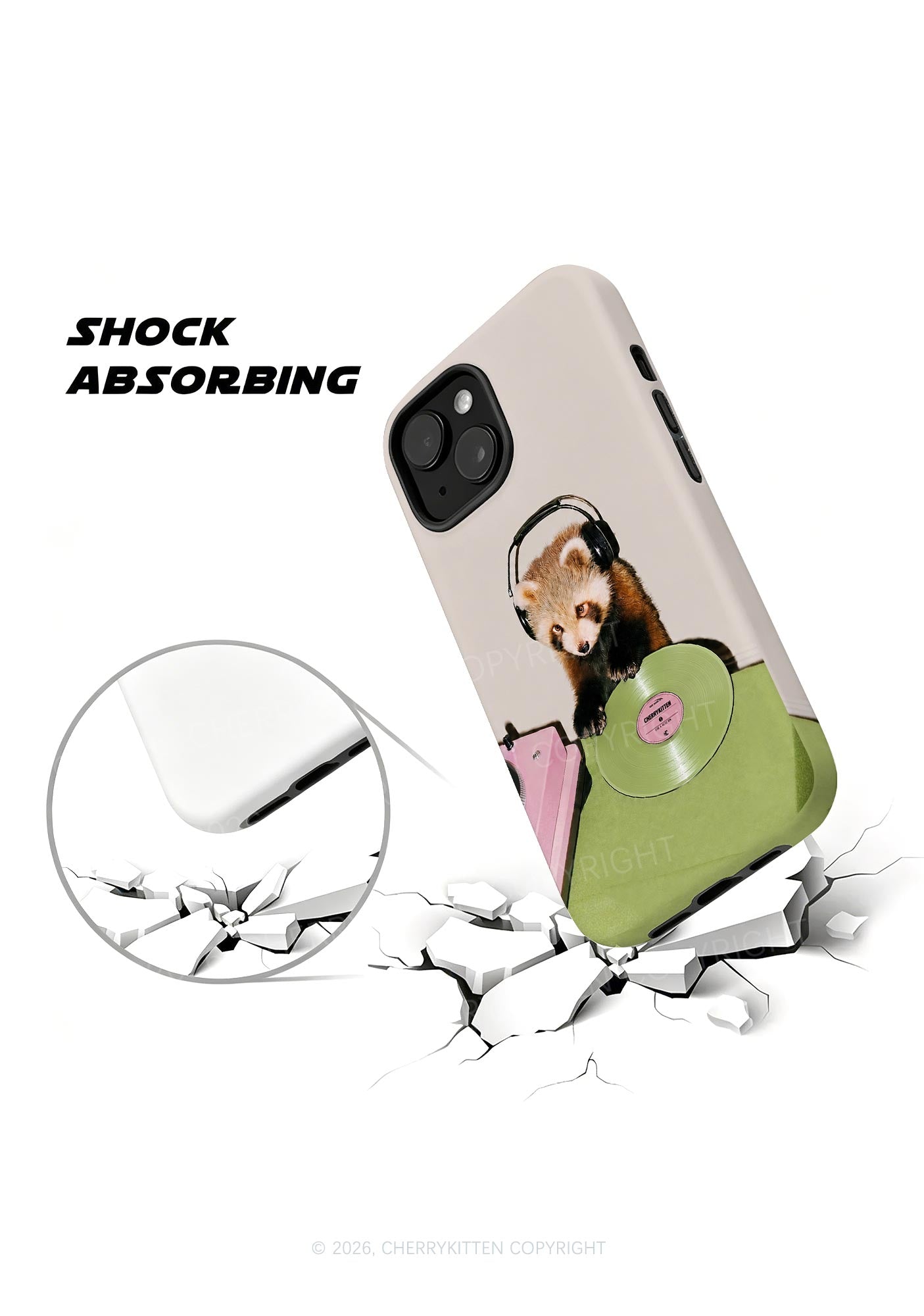 Red Panda DJ Y2K Phone Case Cherrykitten