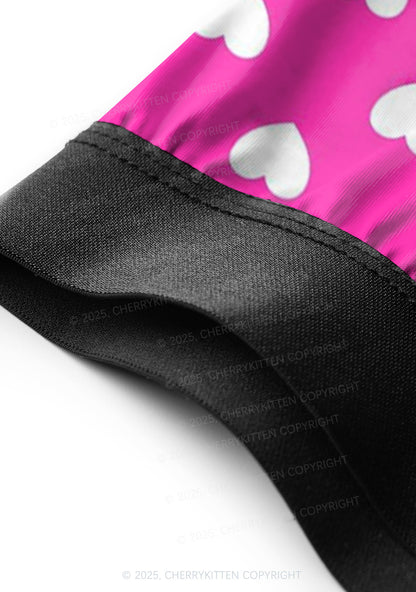 White Heart On Pink Valentine's Day Y2K Print Couples Boxer Briefs Set Cherrykitten