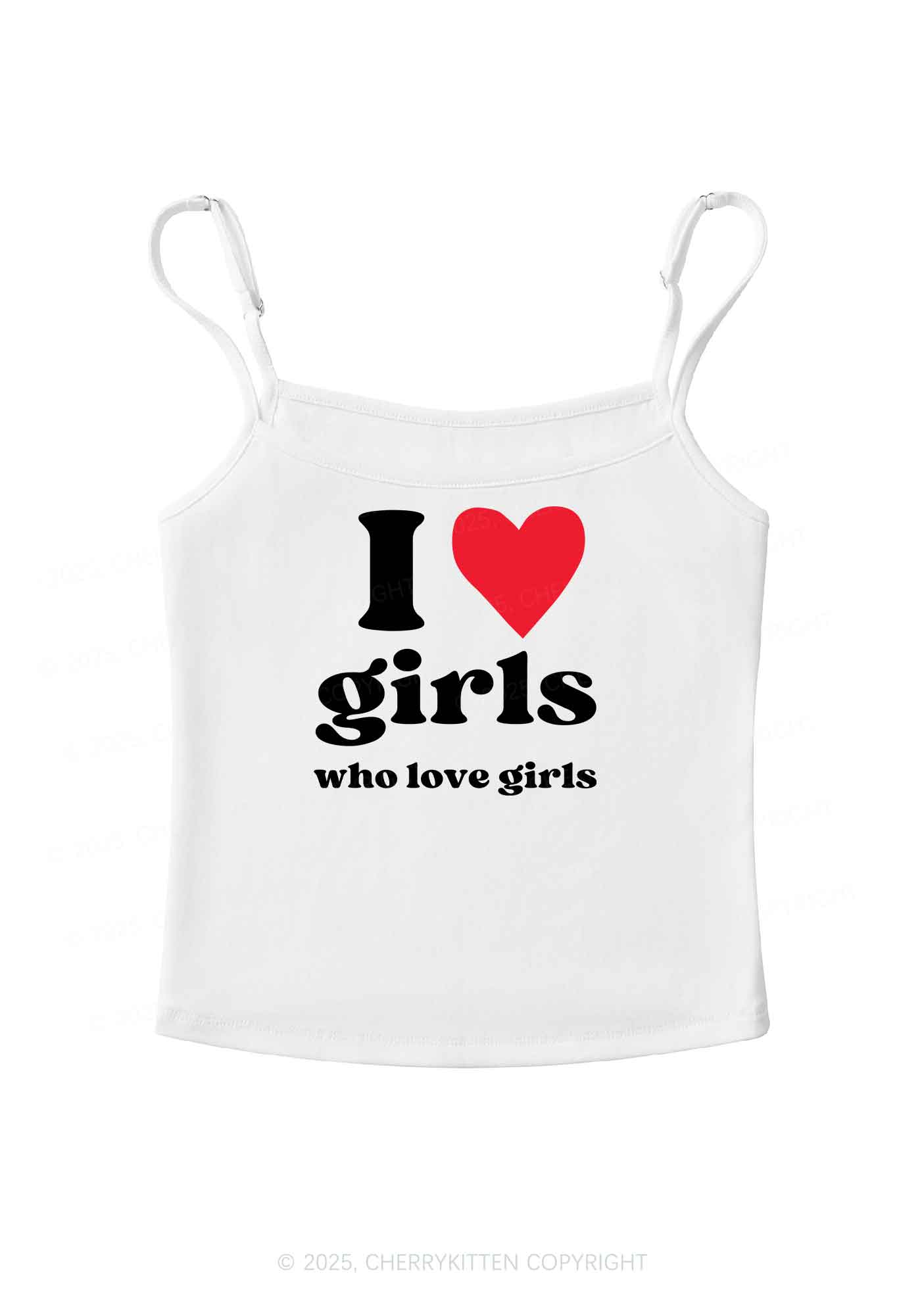Girls Love Girls Pride Y2K Spaghetti Strap Cami Cherrykitten