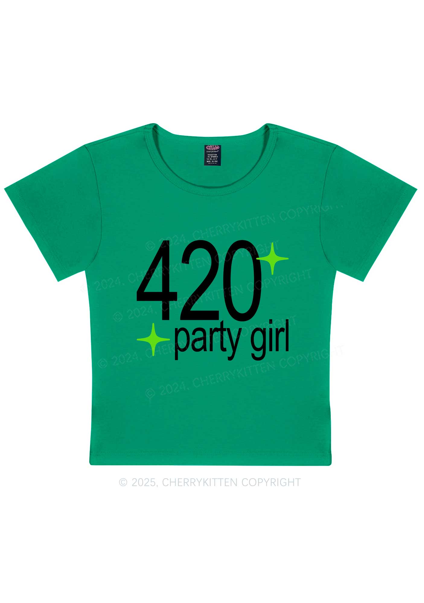 Stoned Party Girl Y2K Baby Tee Cherrykitten