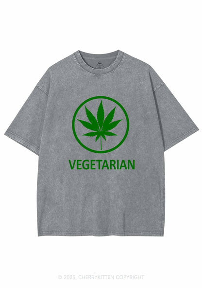 Vegetarian Y2K Washed Tee Cherrykitten