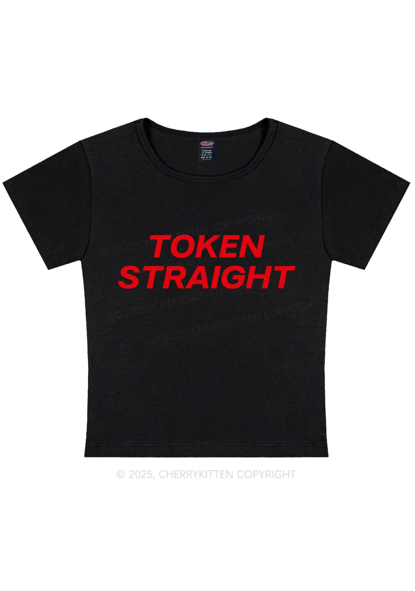 Token Straight Pride Y2K Baby Tee Cherrykitten
