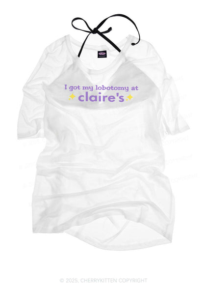 I Got My Lobotomy At Claire's Y2K Sheer Boyfriend Tee Cherrykitten
