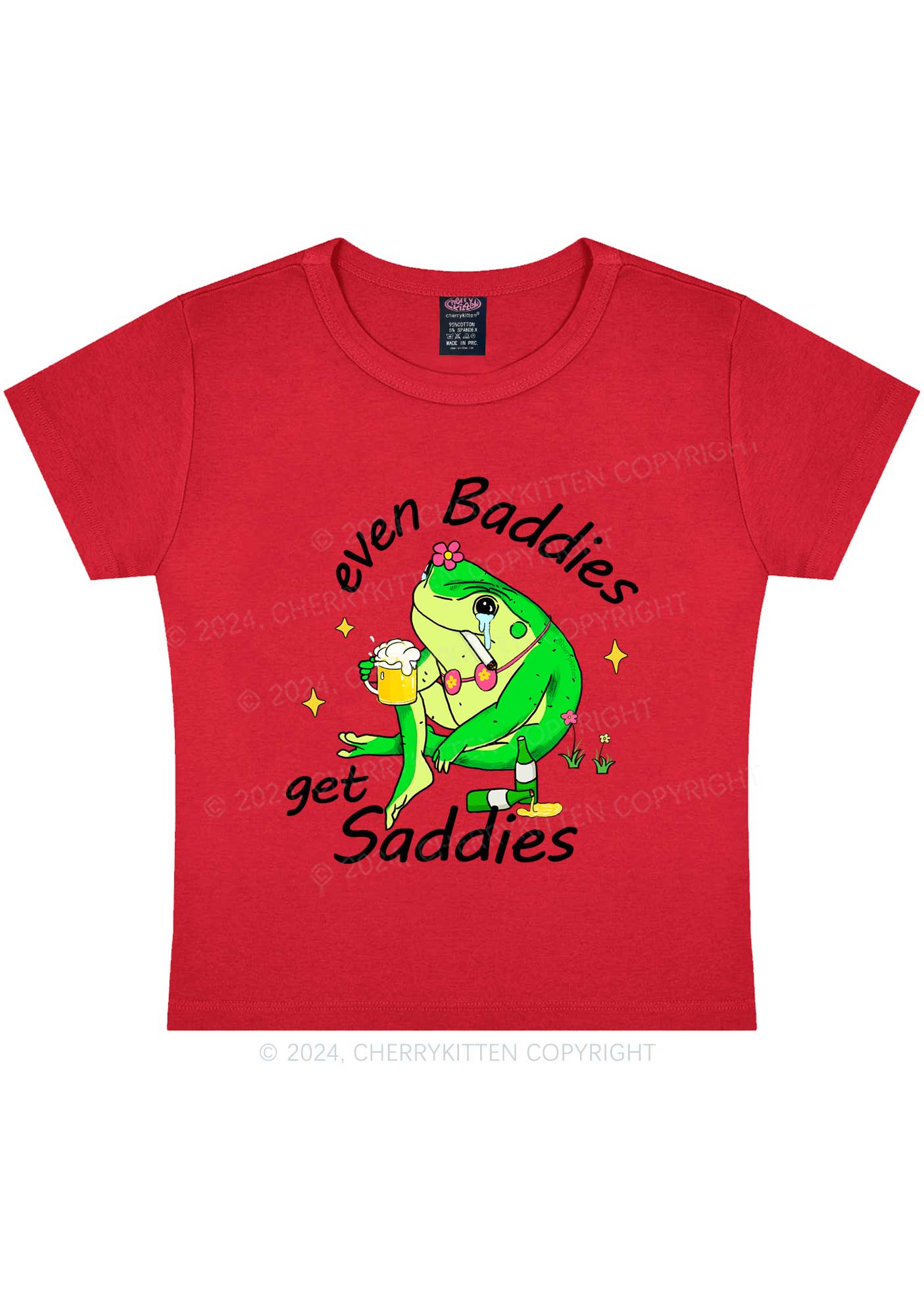 Drunk Frog Y2K Baby Tee Cherrykitten