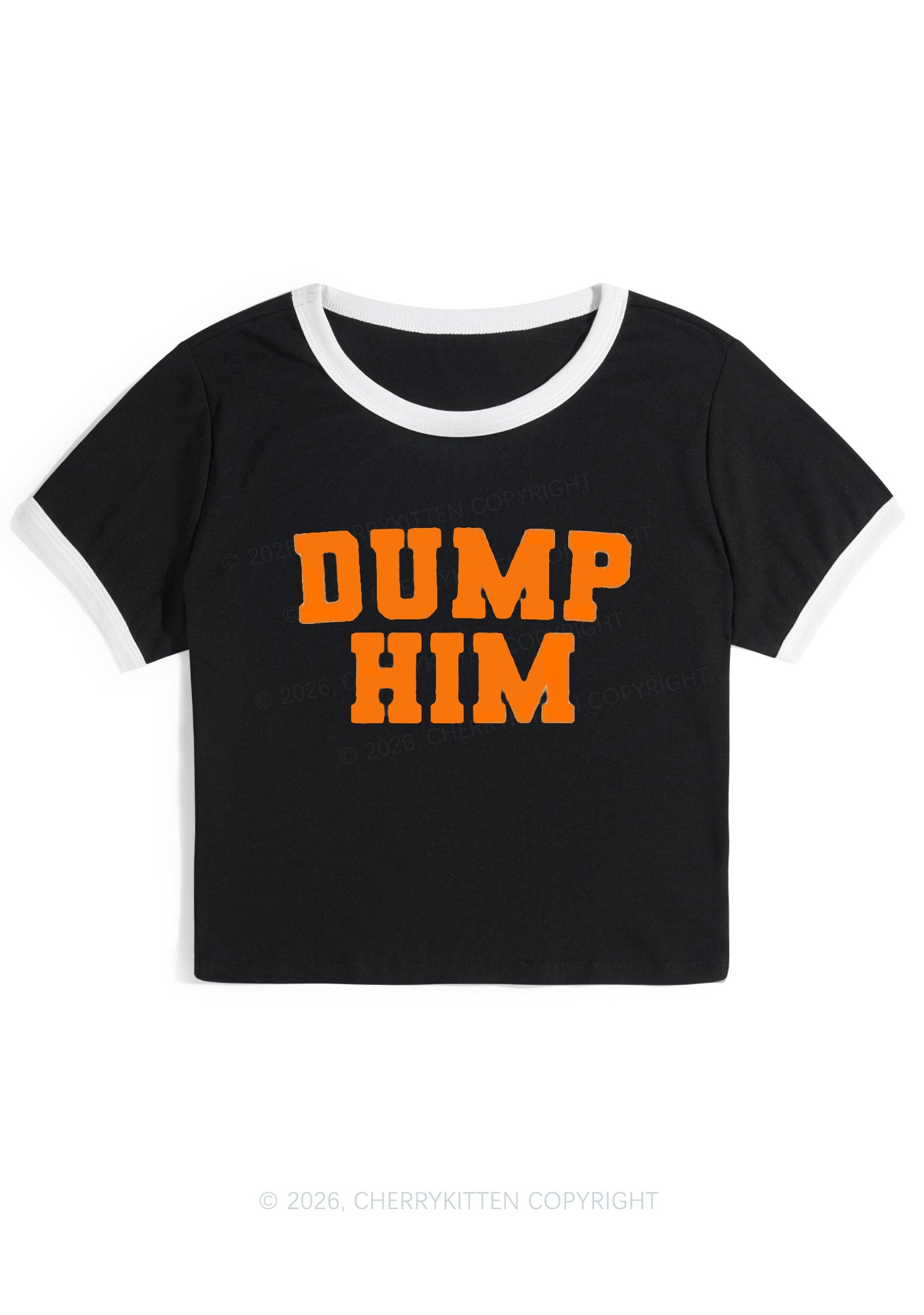 Dump Him Y2K Ringer Tee Cherrykitten