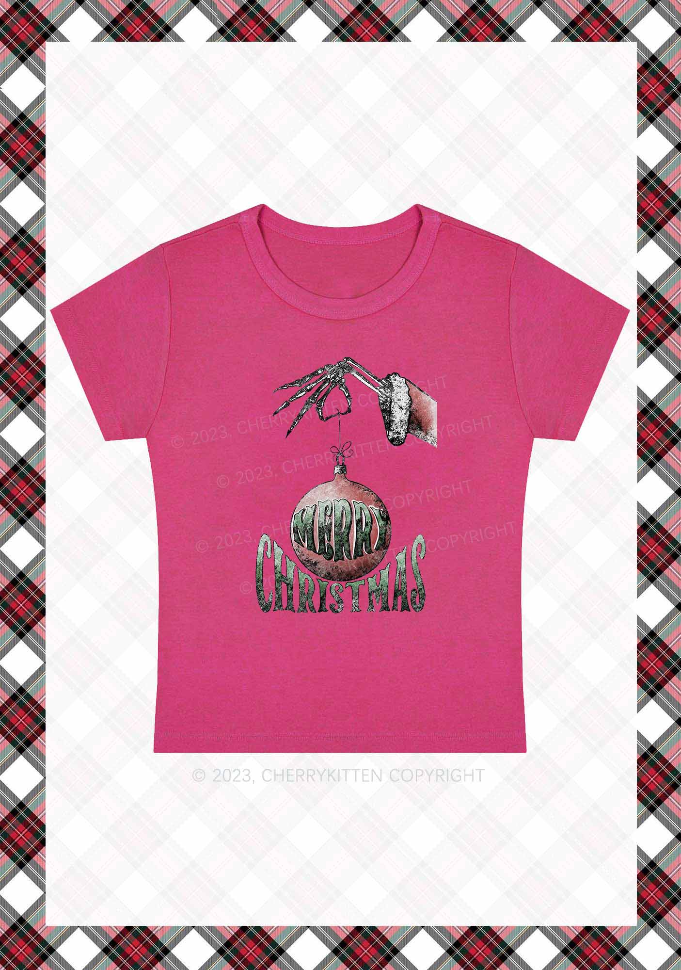 Merry Christmas Ball Baby Tee Cherrykitten