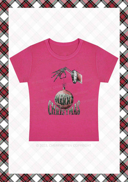 Merry Christmas Ball Baby Tee Cherrykitten