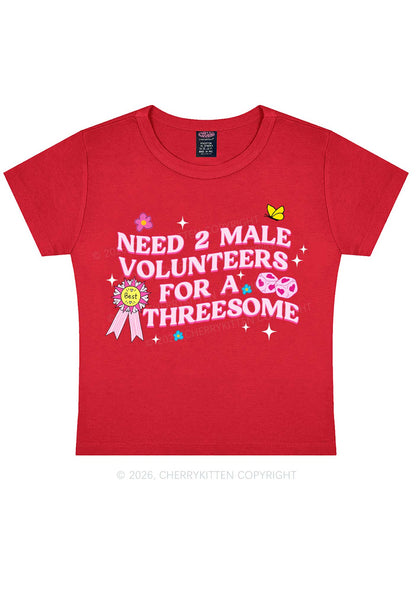 Two Male Volunteers For Threesome Y2K Baby Tee Cherrykitten
