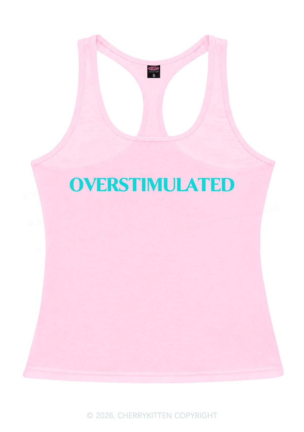 Overstimulated Y2K Women Racerback Tank Top Cherrykitten
