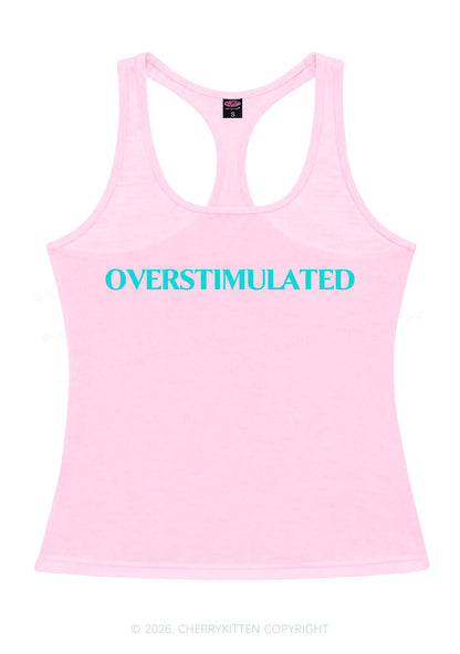 Overstimulated Y2K Women Racerback Tank Top Cherrykitten