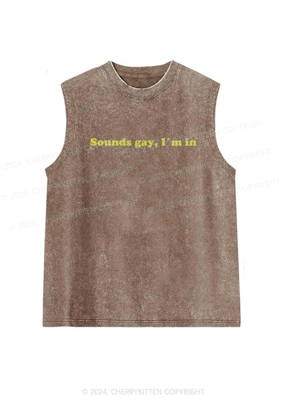 Sounds Gay Y2K Washed Tank Cherrykitten