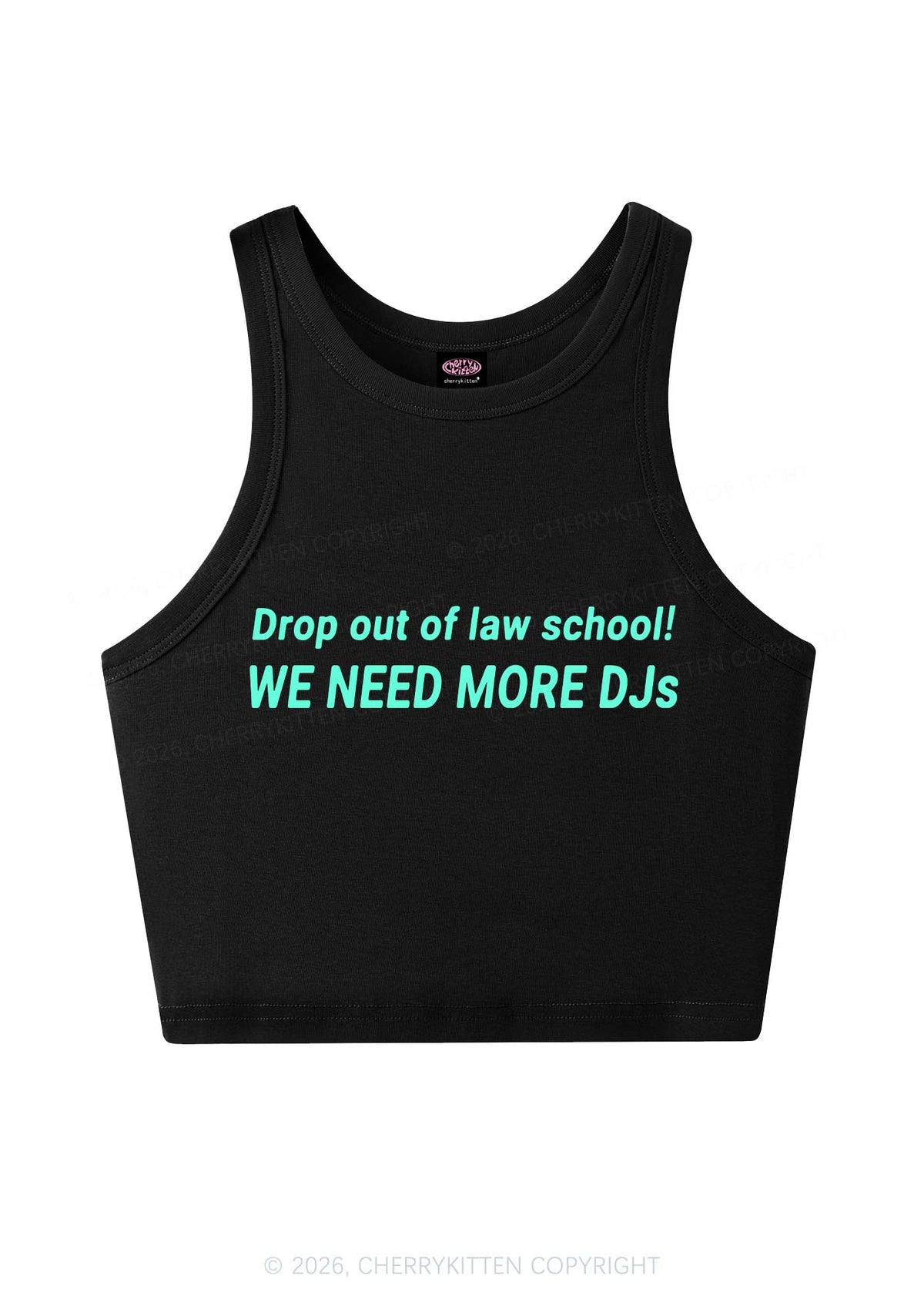 We Need More Djs Y2K Crop Tank Top Cherrykitten