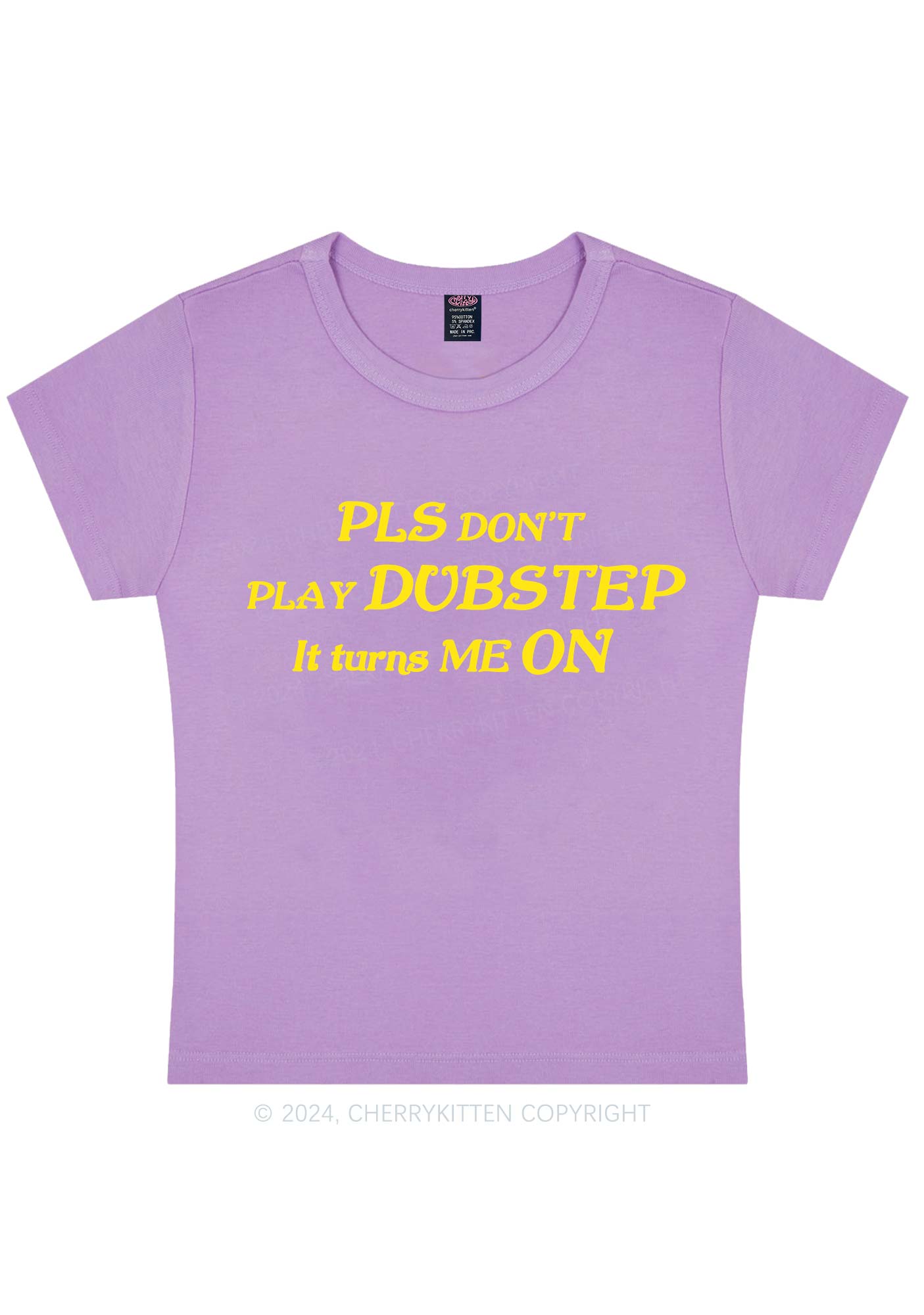 Dubstep Turns Me On Y2K Baby Tee Cherrykitten
