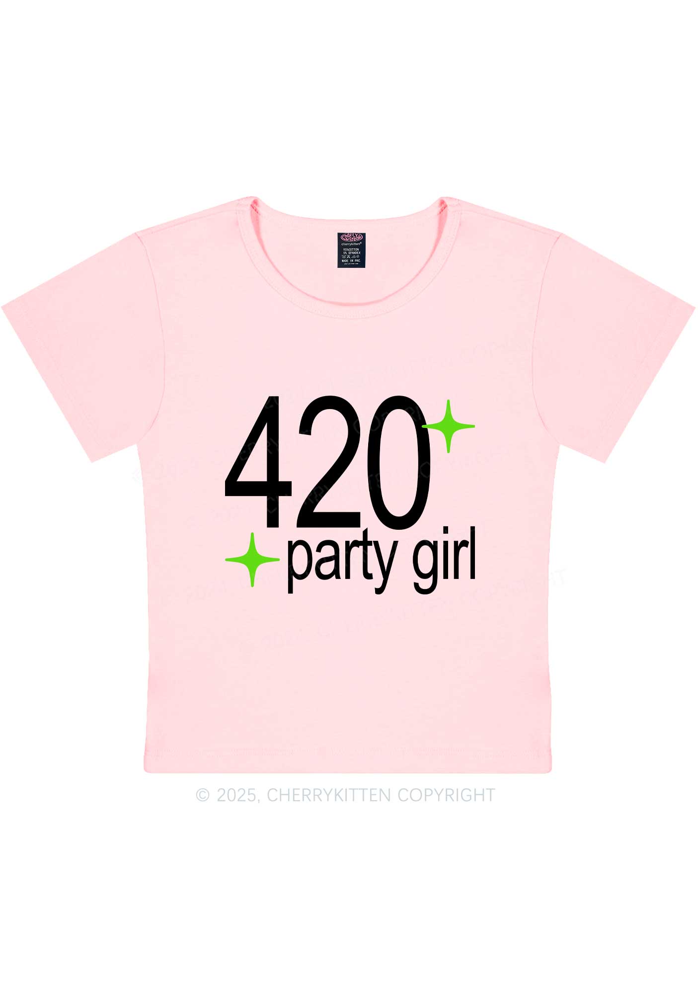 Stoned Party Girl Y2K Baby Tee Cherrykitten
