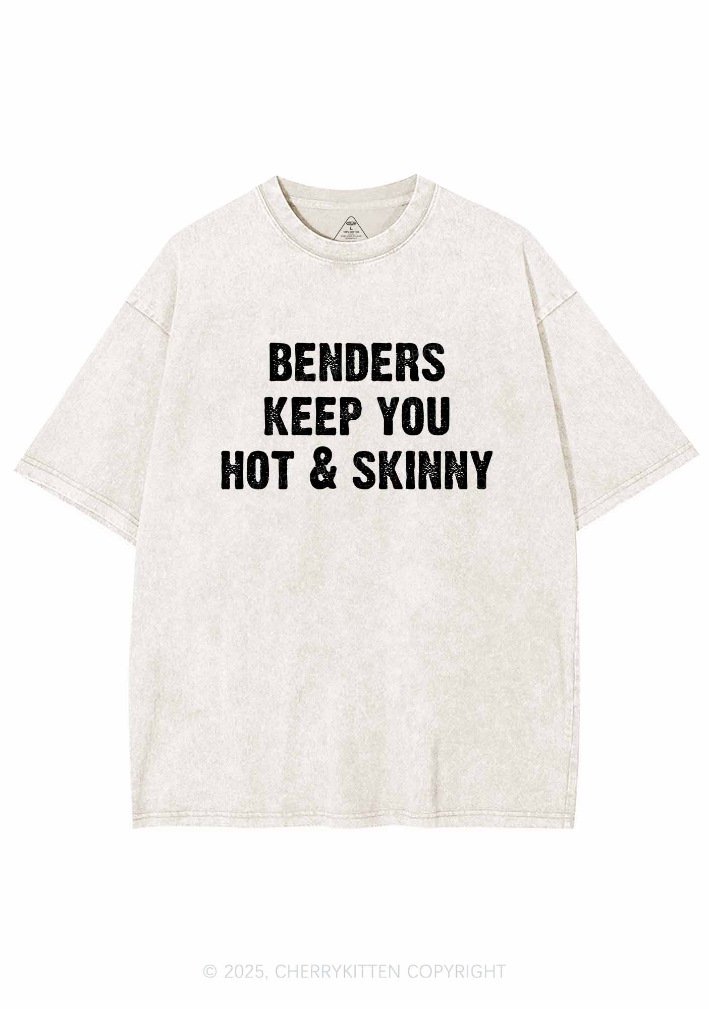 Benders Keep You Hot Skinny Y2K Shirts Washed Tee Cherrykitten