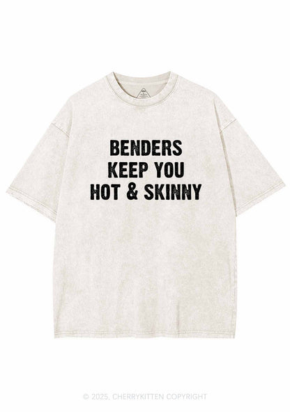 Benders Keep You Hot Skinny Y2K Shirts Washed Tee Cherrykitten