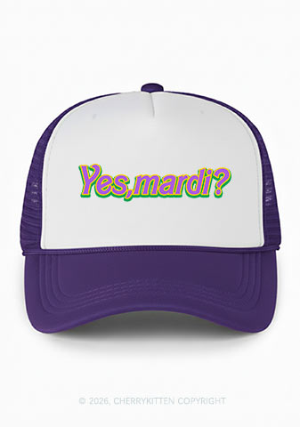 Yes Mardi Y2K Colorblock Trucker Hat Cherrykitten